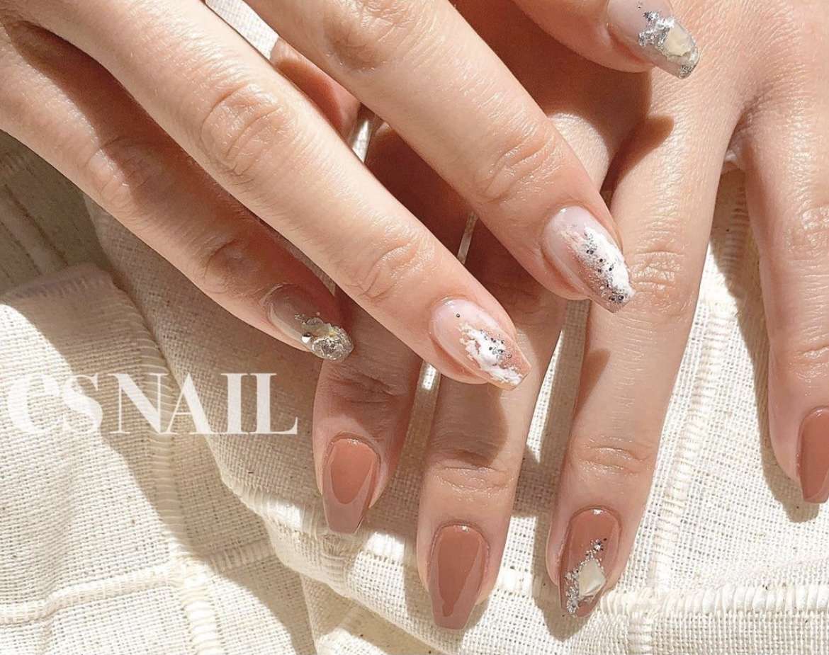 テラコッタアシメネイル🧡