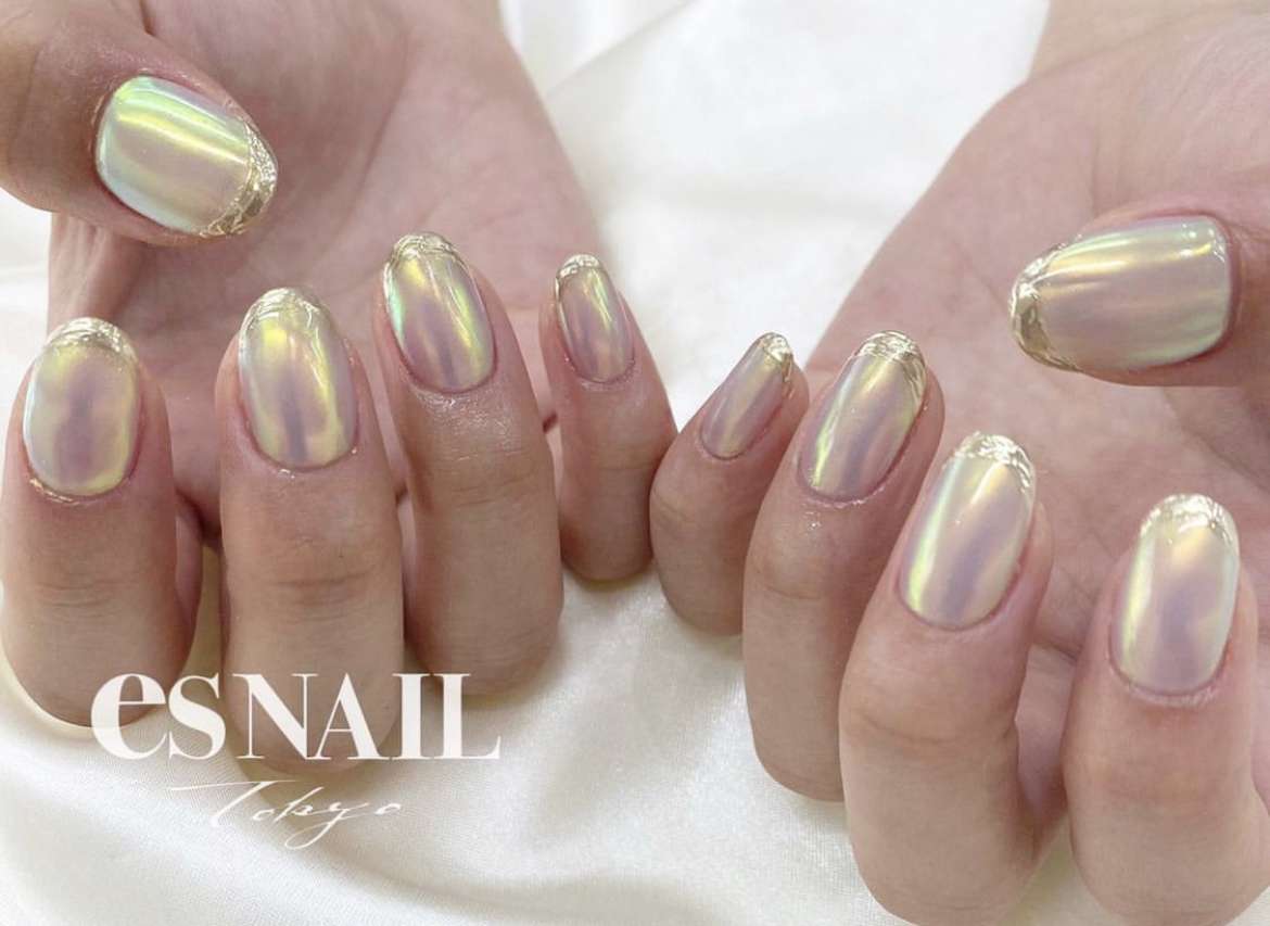 オーロラミラー×ゴールドミラーフレンチ🌟