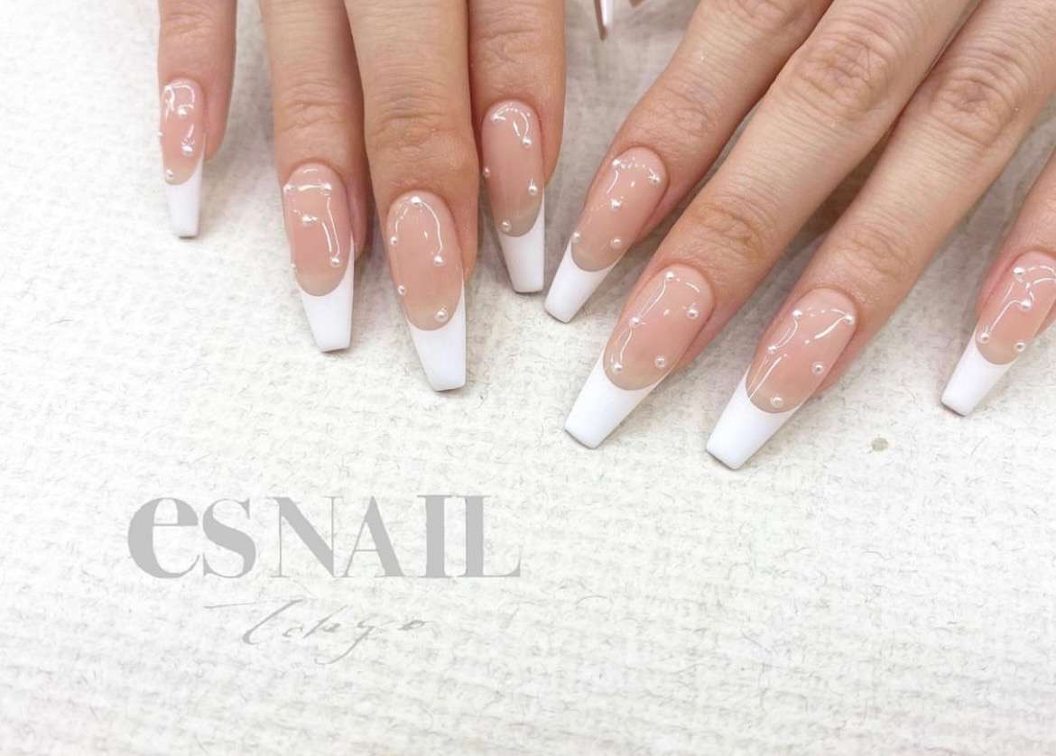 フレンチネイル×パール🤍