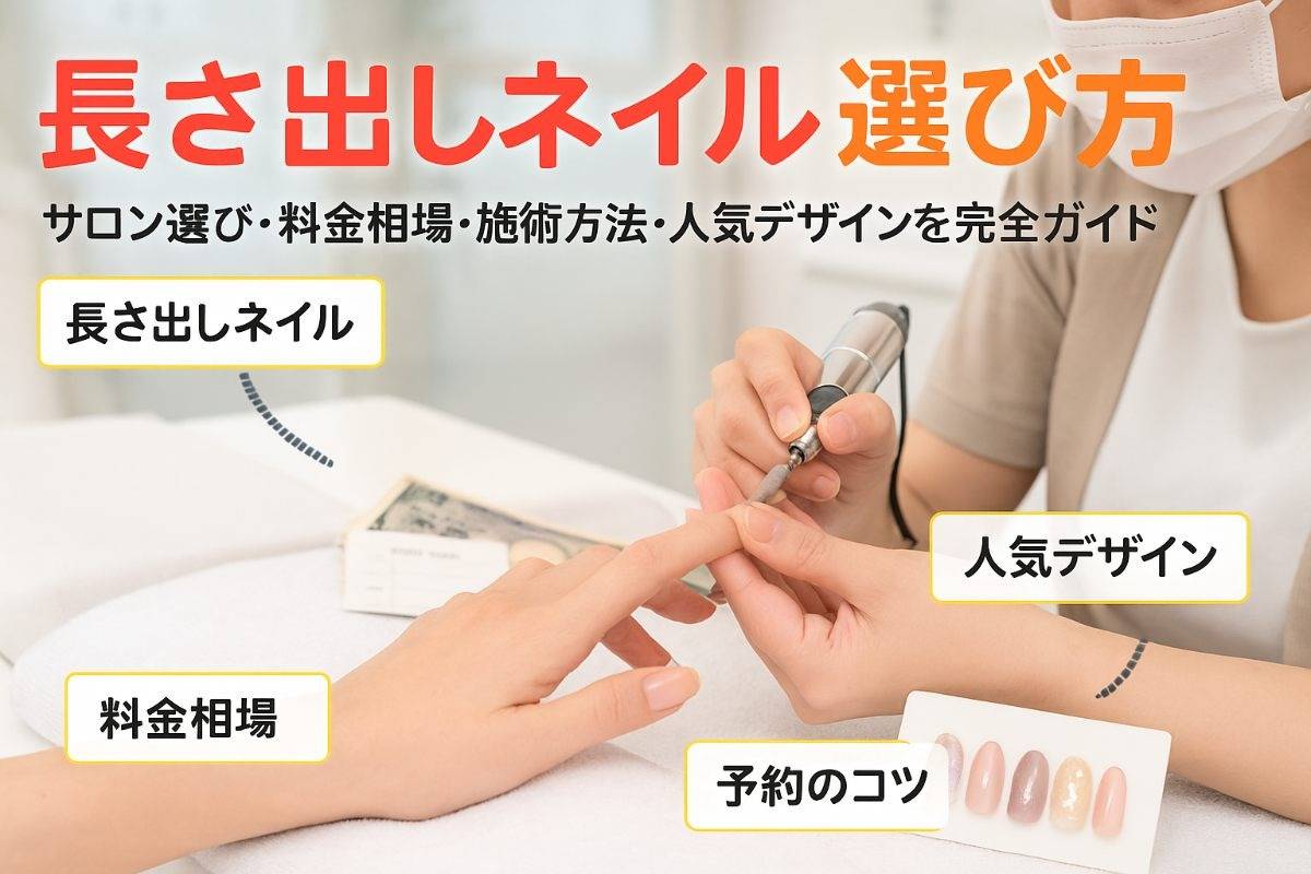 長さ出しネイルサロンの選び方や料金相場を徹底解説！人気デザインと施術方法・予約のコツも紹介