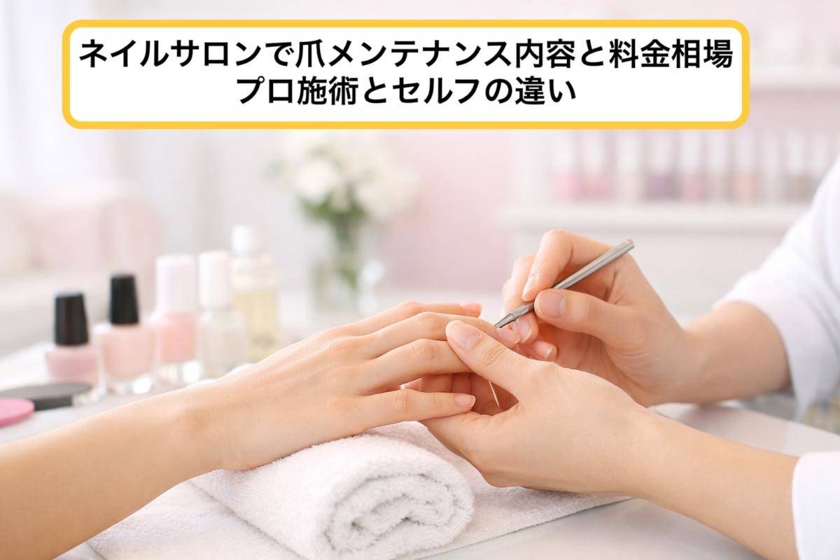 ネイルサロンで爪メンテナンス内容と料金相場｜プロ施術とセルフの違い